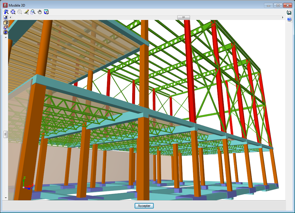 CYPECAD. Vues 3D de poutrelles précontraintes et Joist