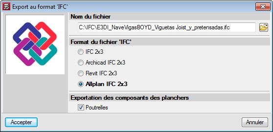 CYPECAD. Export au format IFC